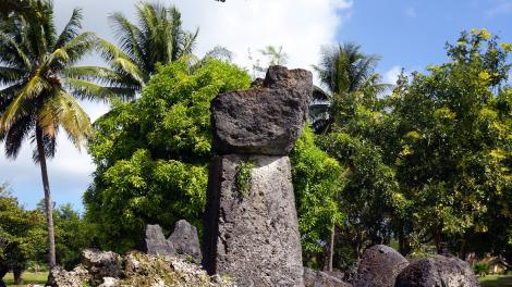 Ancient Chamorro latte stones dot the House of Taga landscape