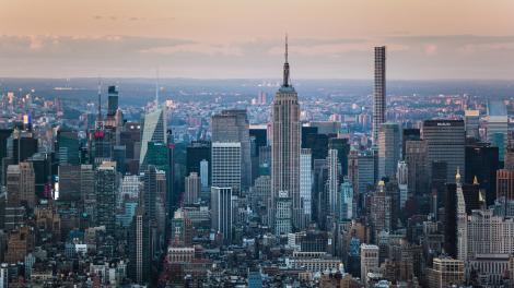 View of the iconic New York City skyline