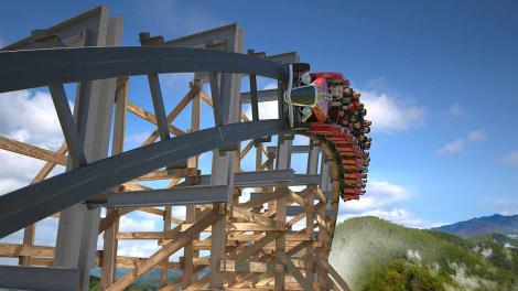 田纳西州鸽子谷多莉·帕顿主题公园——多莉山主题公园中可欣赏到大烟山风景的过山车 田纳西州鸽子谷多莉·帕顿主题公园——多莉山主题公园中可欣赏到大烟山风景的过山车