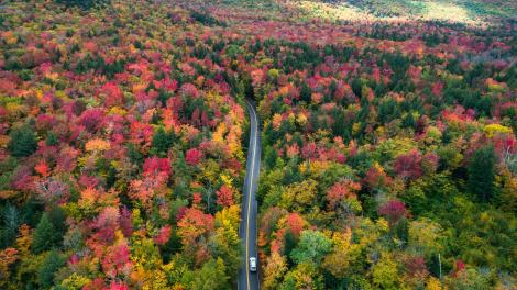俯瞰新罕布什尔州白山的秋日美景 俯瞰新罕布什尔州白山的秋日美景