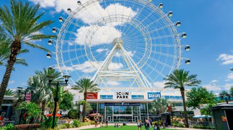 A beautiful day to ride The Wheel at ICON Park in Orlando, Florida