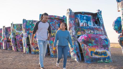 Exploring the Cadillac Ranch art installation in Amarillo