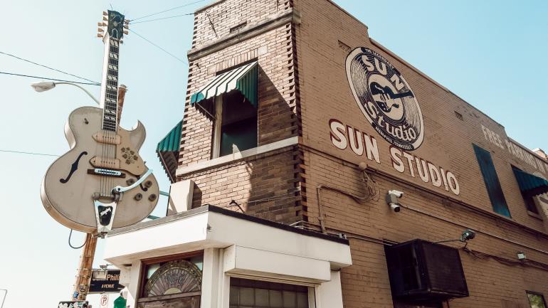 田纳西州孟菲斯著名录音室太阳工作室的外观 田纳西州孟菲斯著名录音室太阳工作室的外观