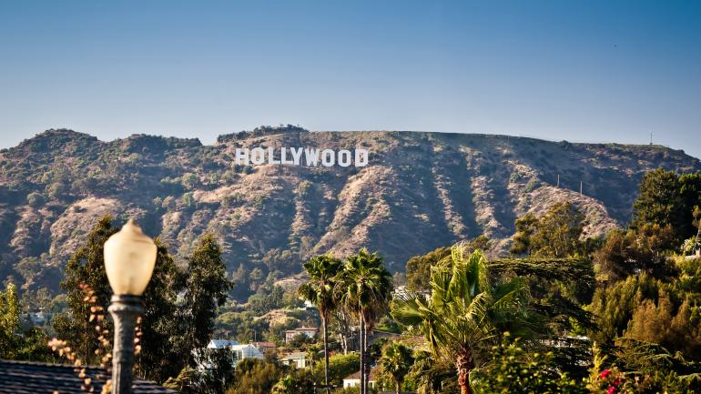 The famous Hollywood sign overlooks Los Angeles, home of the movie industry and big-screen stars