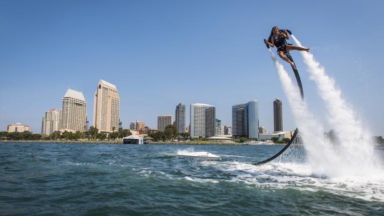 Flying over the water with a jet pack is certain to make your San Diego vacation unbelievable. 