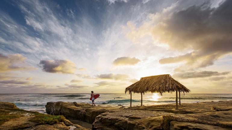The simple surf shack at Windansea in La Jolla is an iconic local attraction.  