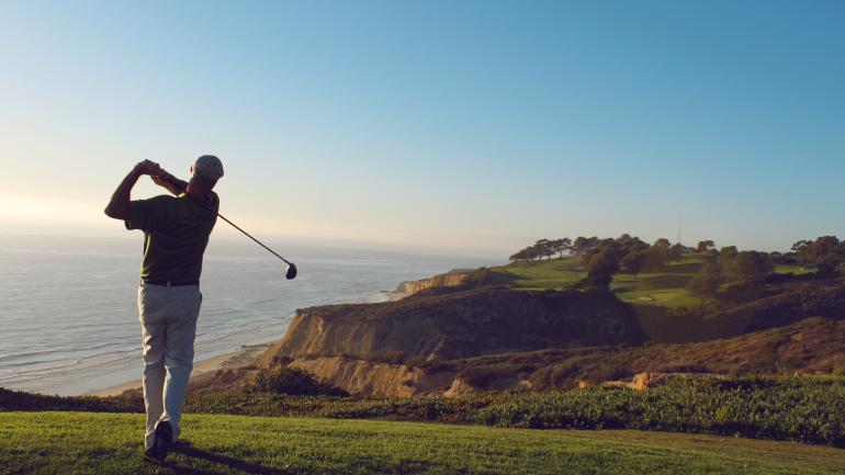 Cliffside putting at Torrey Pines Golf Course offers unbeatable views. 