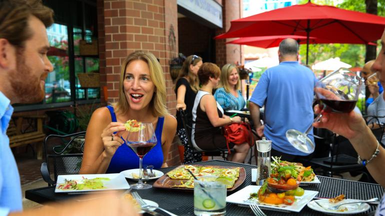 Outdoor patio dining in Arlington, Virginia