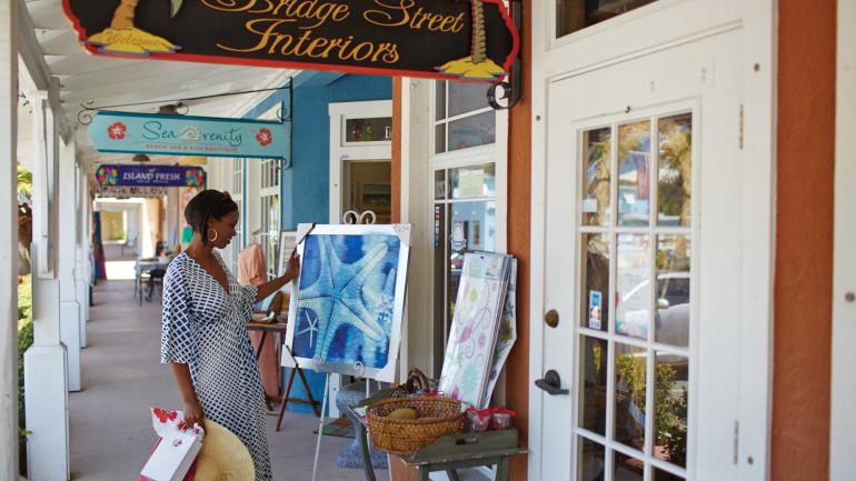 Browsing charming boutiques on Anna Maria Island