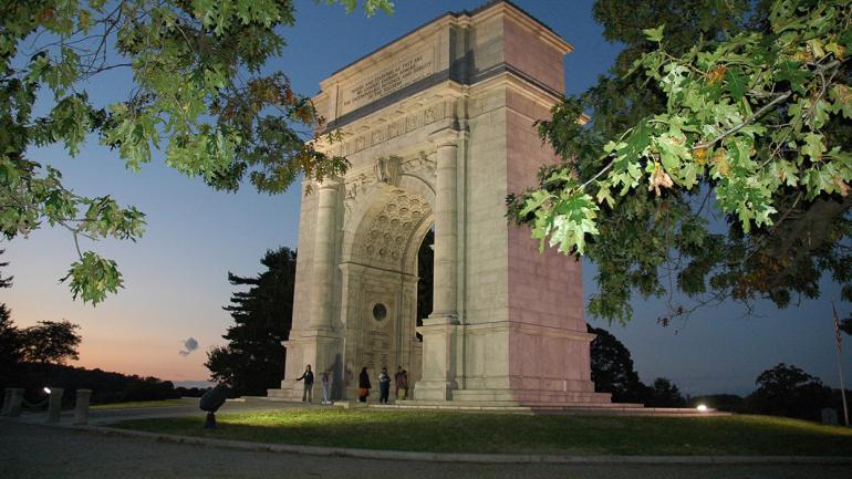 Valley Forge National Historical Park in Pennsylvania at night