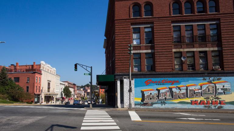 Mural no centro de Bangor, Maine