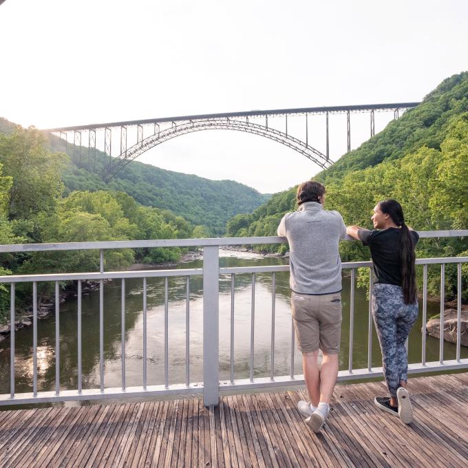 Overlooking the New River at New River Gorge National Park & Preserve near Fayetteville, West Virginia