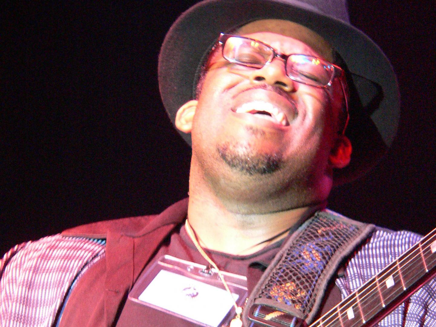 特拉华州威尔明顿河滨蓝调烧烤节期间的吉他表演