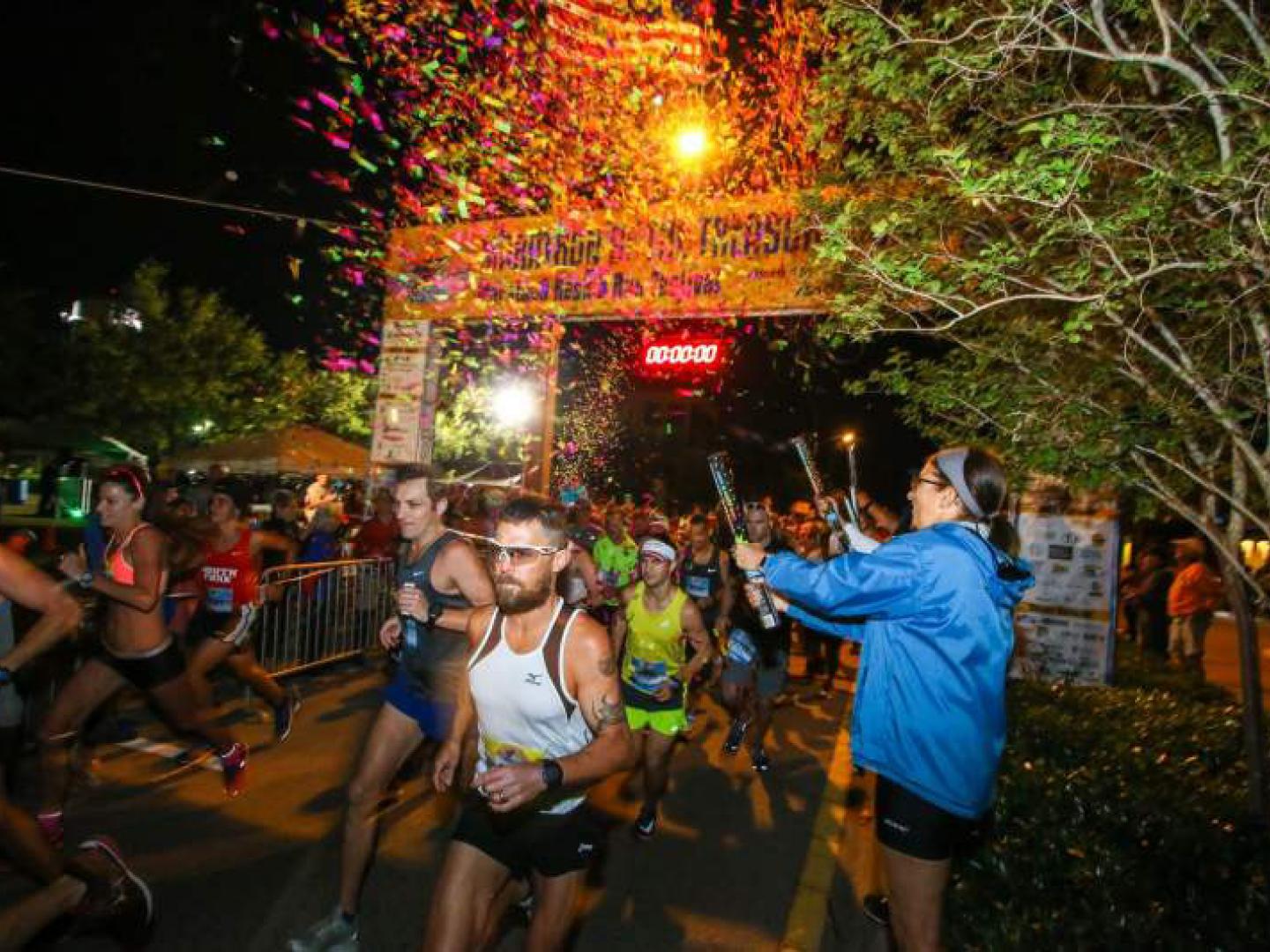 佛罗里达州宝藏海岸马拉松岛上的起跑线