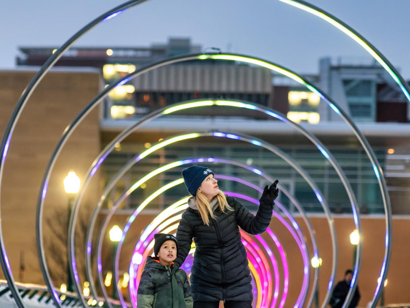 在密西根州大急流城欢庆冬日世界节