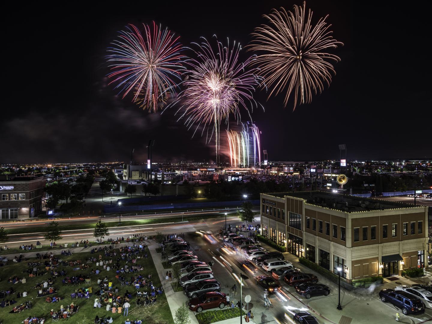 The fireworks display during Frisco Freedom Fest in Texas 