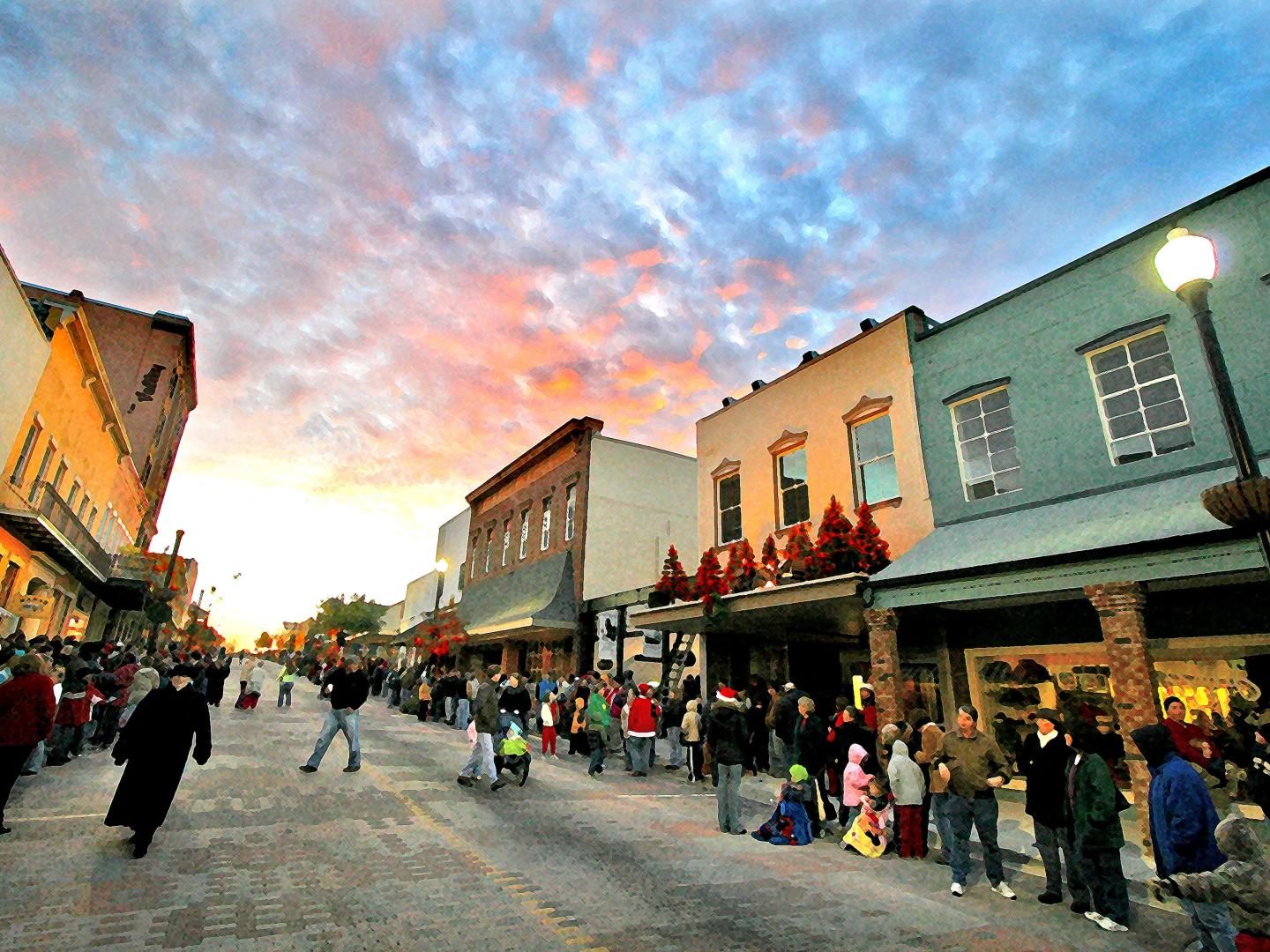 密西西比州维克斯堡一年一度的 Christmas in the Park 圣诞节活动
