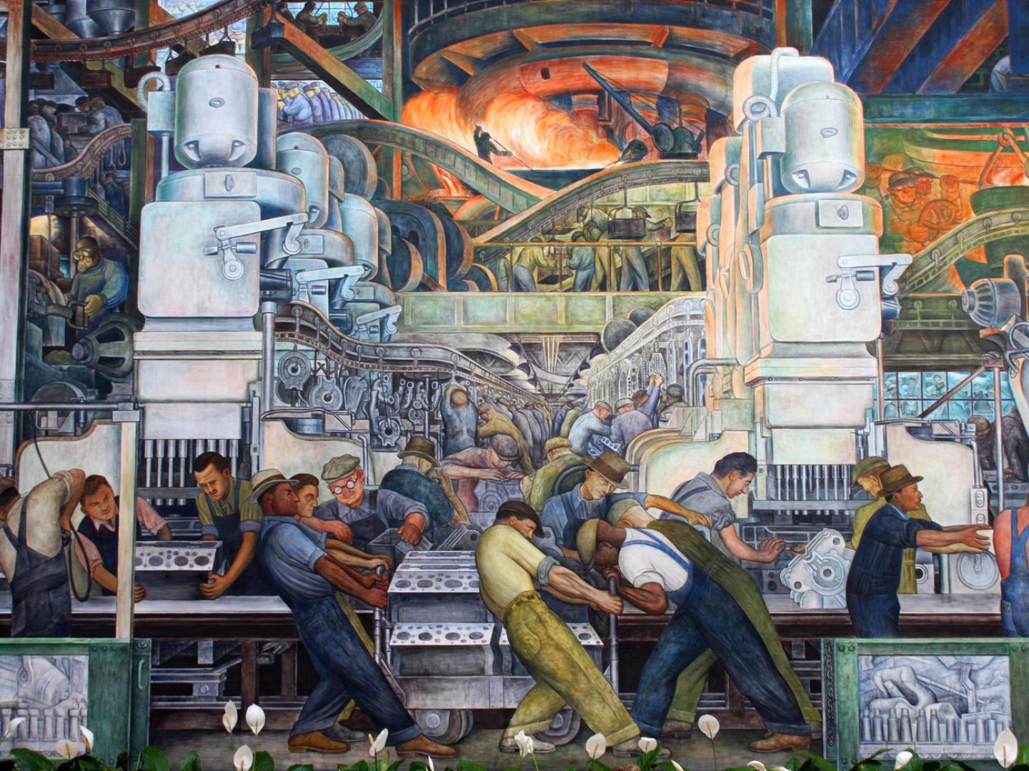 底特律美术馆的 Diego Rivera 壁画