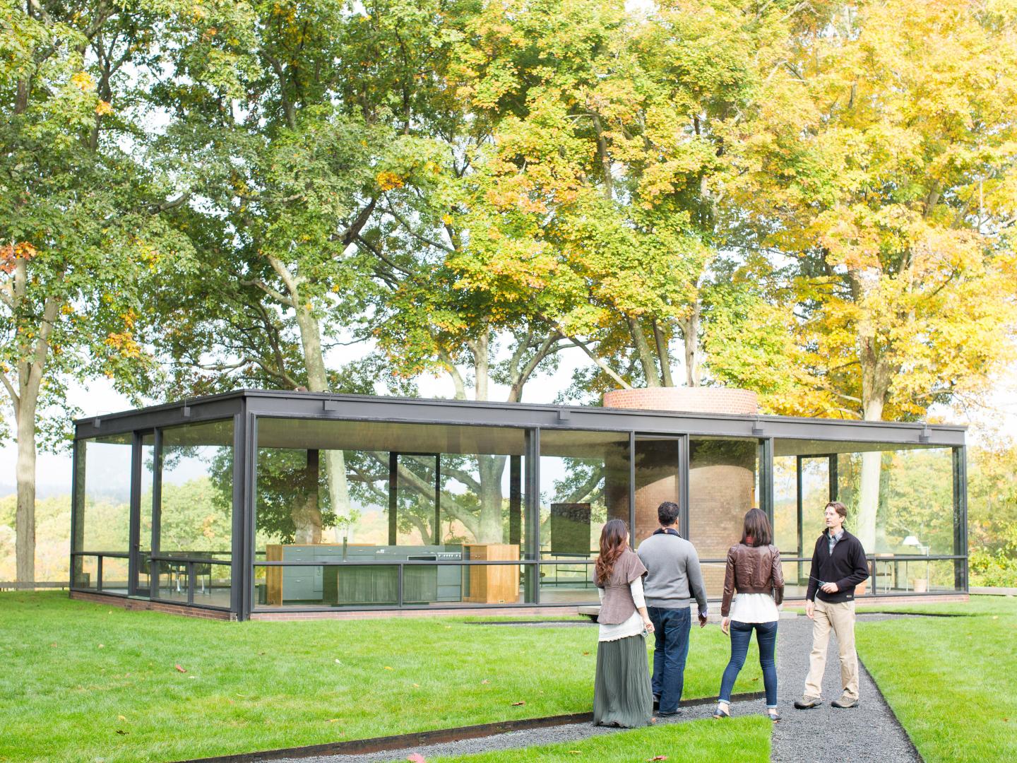 参观康涅狄格州新迦南的玻璃屋