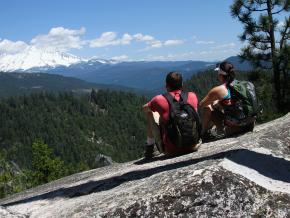 Admiring the view at Castle Crags State Park