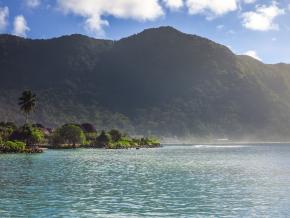 A view of Fatumafuti and the Pago Pago Harbor leading to Fagatogo