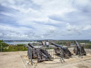 Overlooking the city and bay from Fort Santa Agueda on Apugan Hill