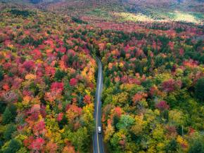 Aerial view of the White Mountains of New Hampshire in autumn Aerial view of the White Mountains of New Hampshire in autumn