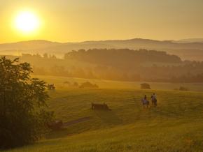 晨光在列克星敦弗吉尼亚马匹中心撒下温暖的辉芒 晨光在列克星敦弗吉尼亚马匹中心撒下温暖的辉芒