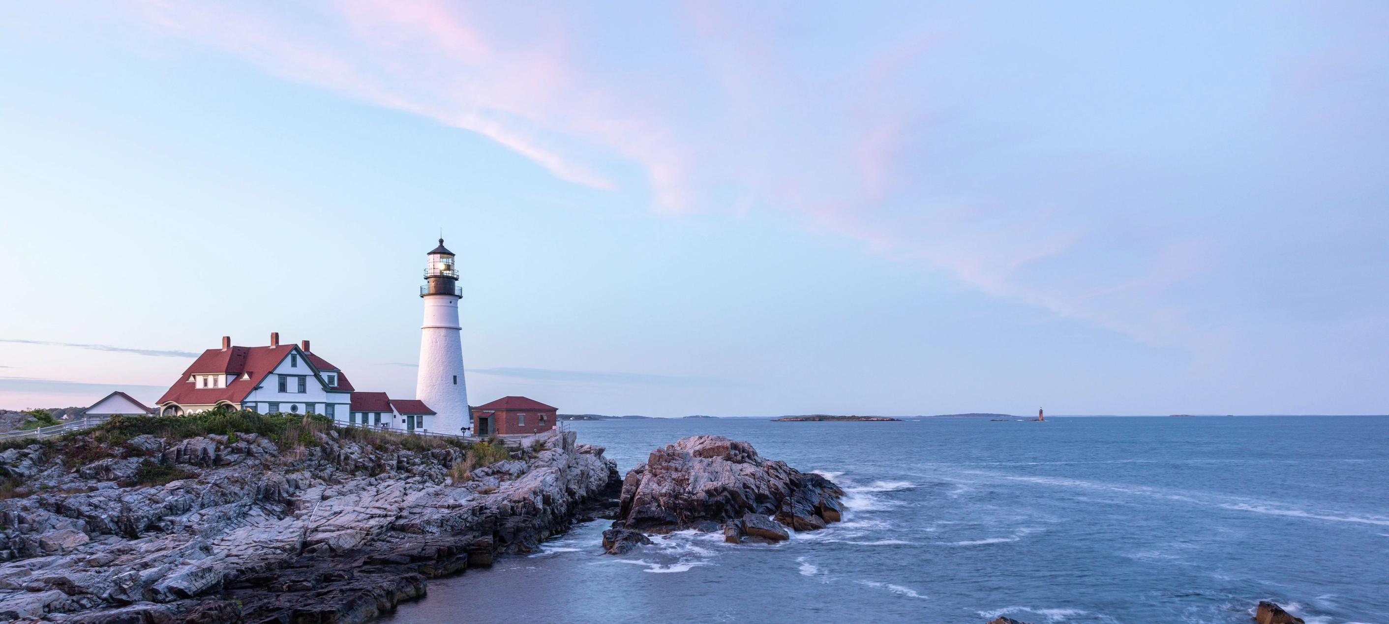 位于缅因州波特兰附近开普伊丽莎白的波特兰头灯塔