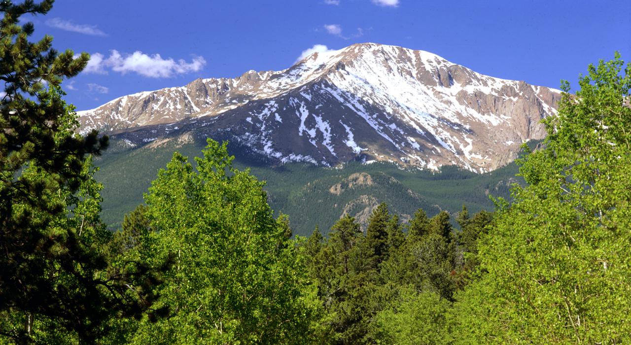 View of Pikes Peak in Colorado Springs, Colorado
