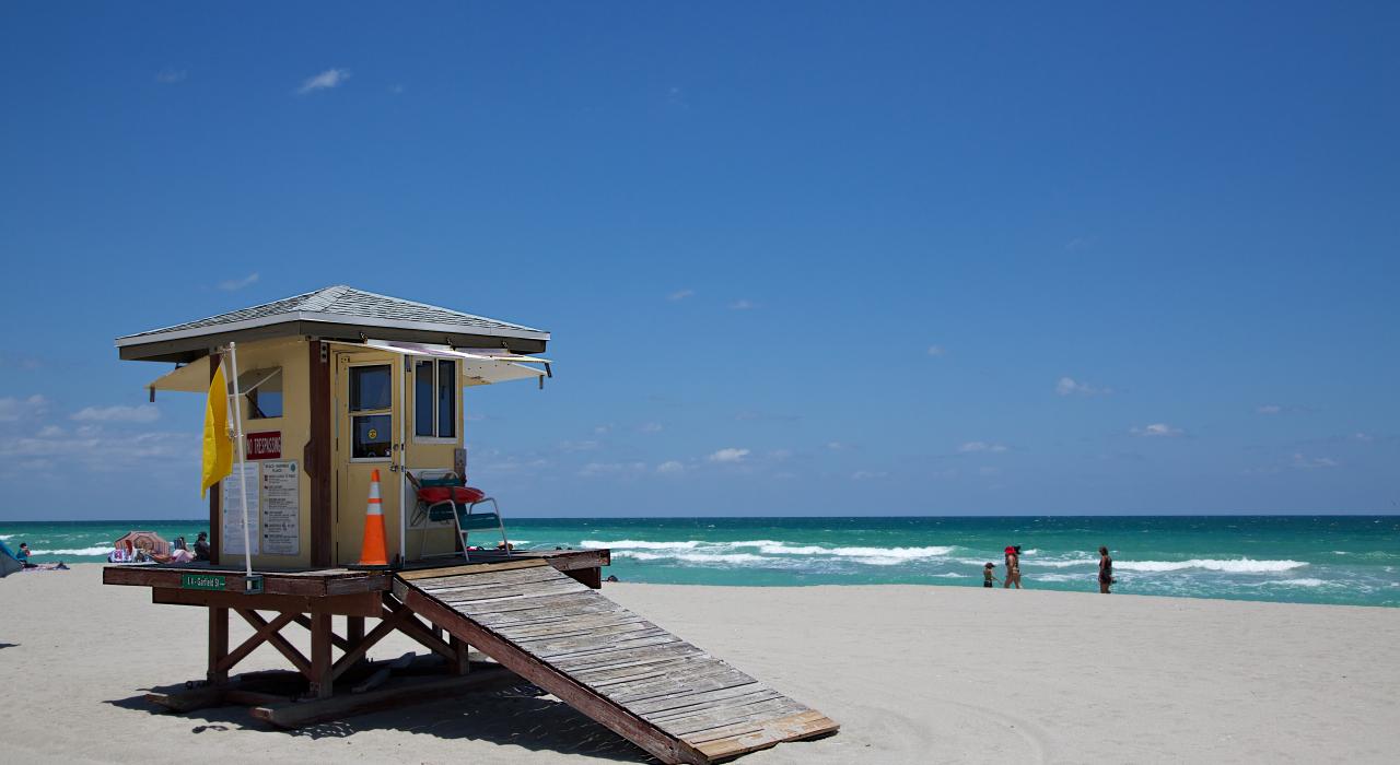 Lifeguard stand on the beach in Fort Lauderdale