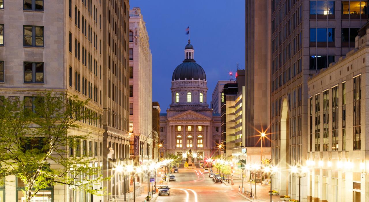 印第安纳州议会大厦的清晨