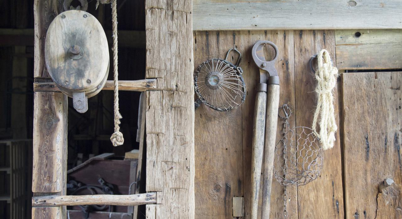 Pioneer tools at Waterloo Farm Museum in Jackson, Michigan