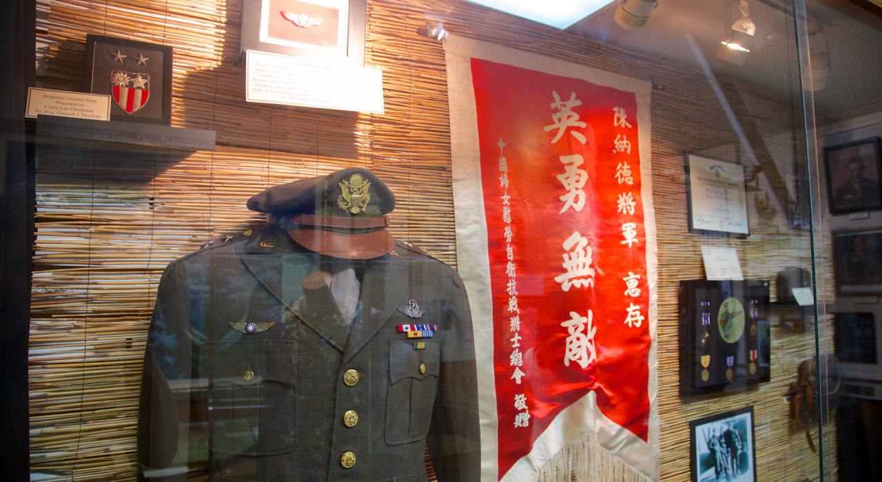 位于门罗的路易斯安那州陈纳德航空与军事博物馆内展出的文物