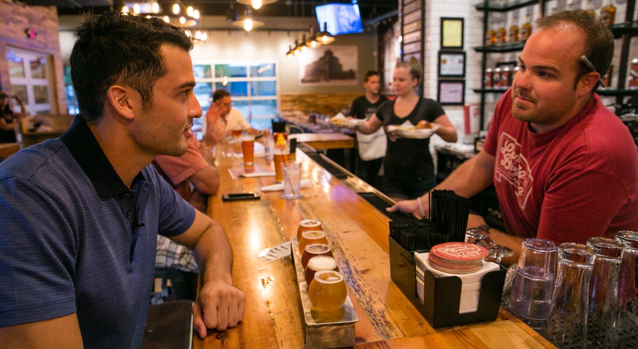 Flight of beer at the Lansing Brewing Company in Michigan.