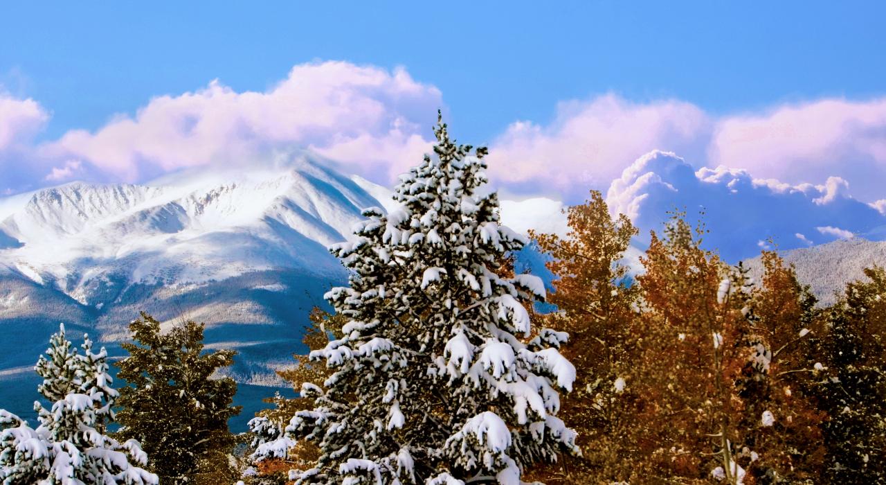 科罗拉多州莱德维尔的雪山景观