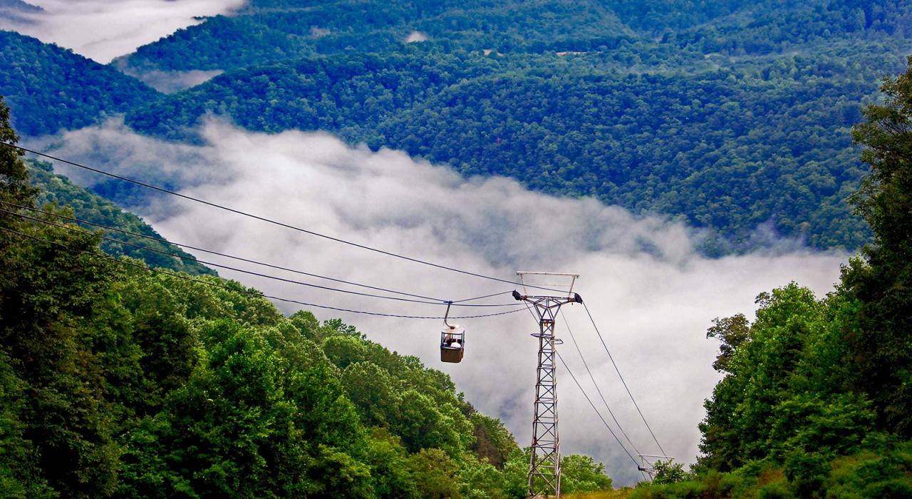 西弗吉尼亚州派普斯特姆蓝石河谷的高架电车