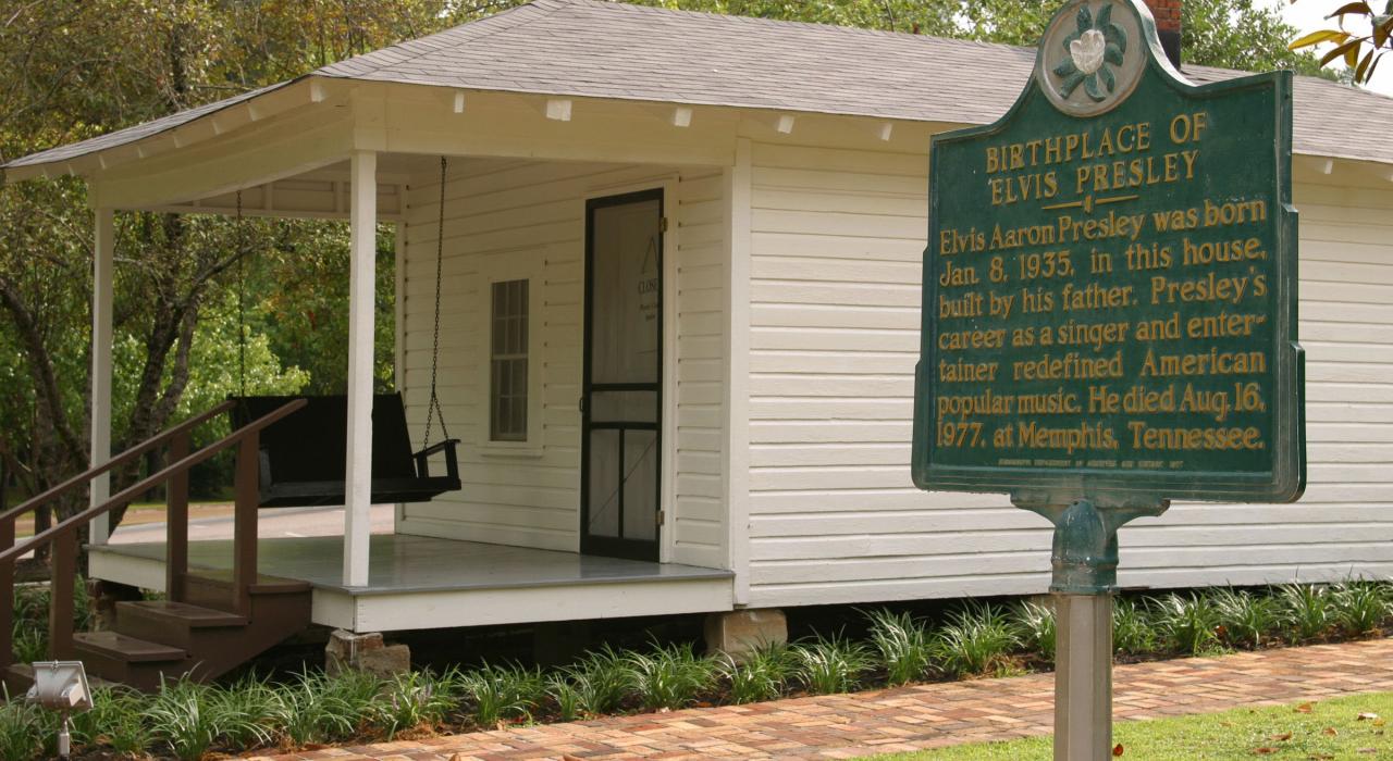 Das Geburtshaus von Elvis Presley in Tupelo, Mississippi