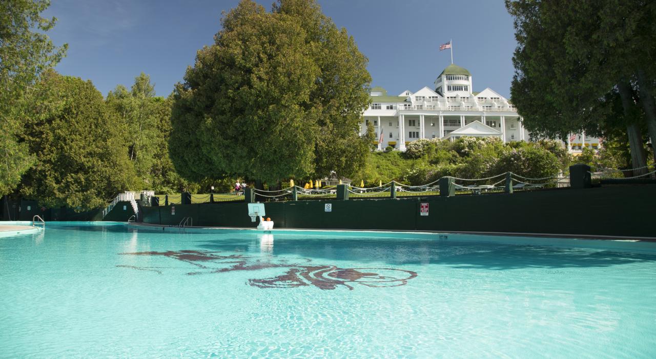 View from the Esther Williams Swimming Pool at the Grand Hotel