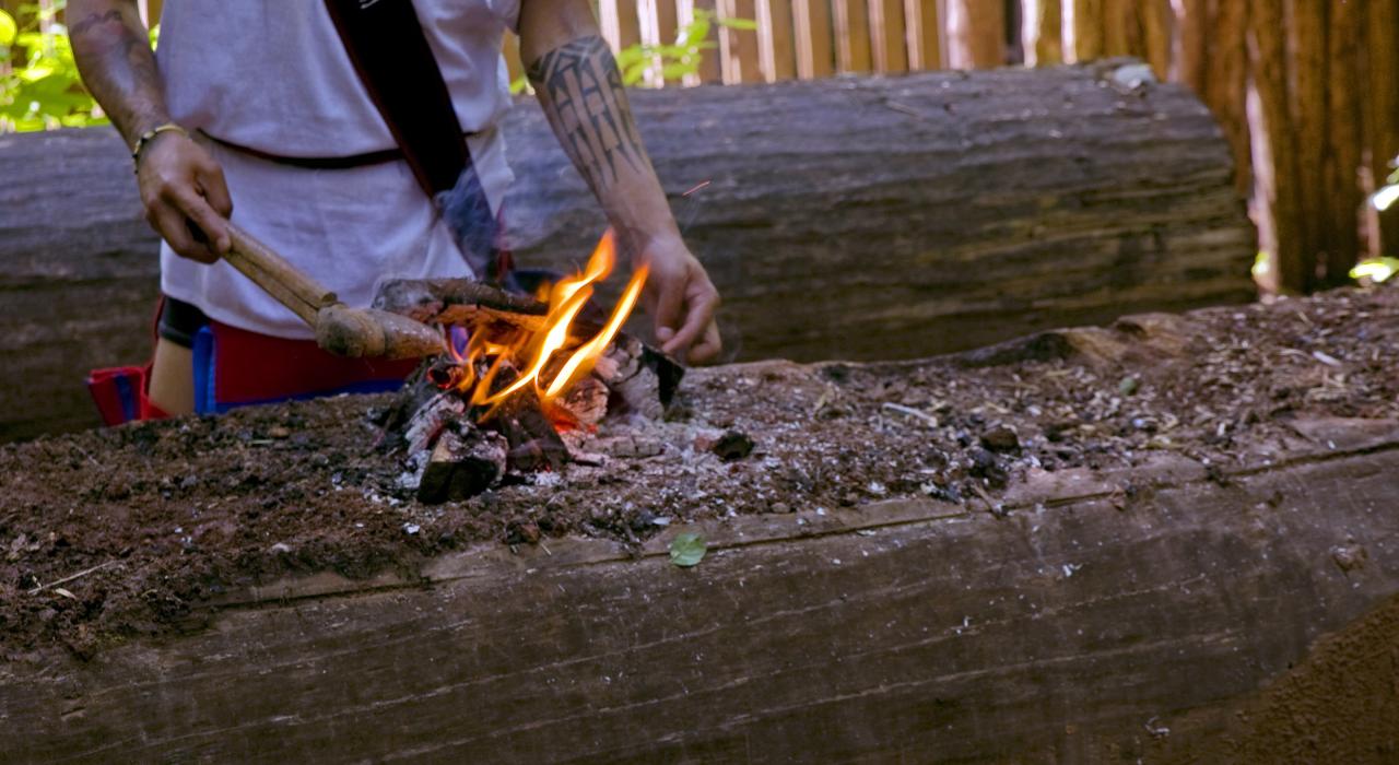 Authentic Cherokee craftsmanship at Oconaluftee Indian Village, North Carolina