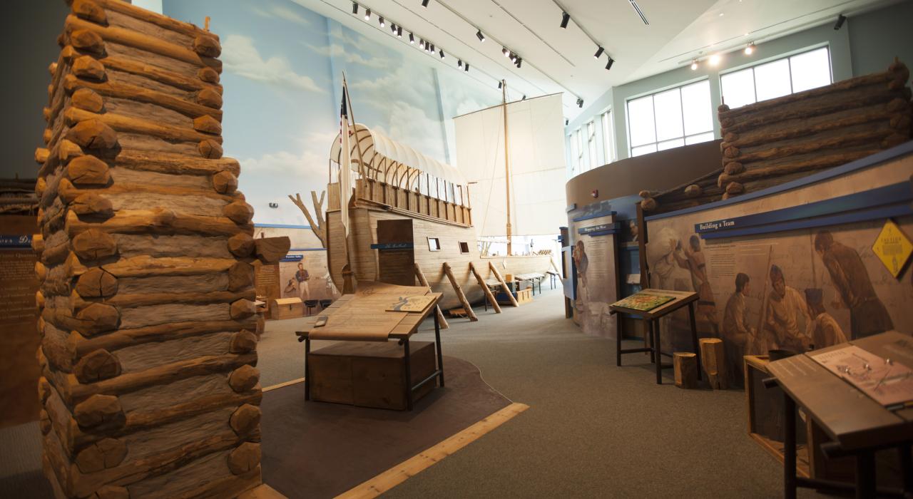 Boat replica at the The Lewis and Clark Interpretive Center