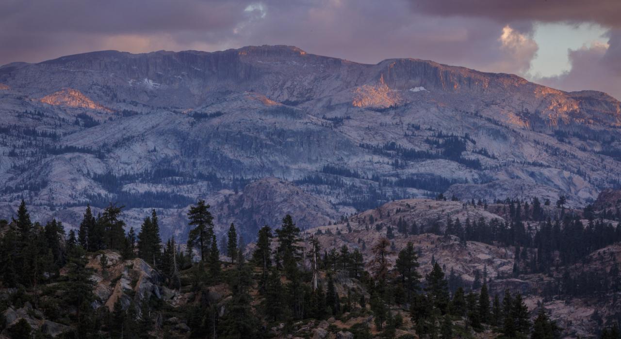 View of the High Sierra along scenic Highway 108 