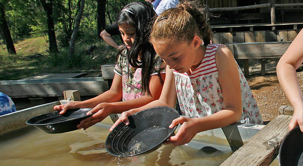 Panning for gold at Columbia State Historic Park 