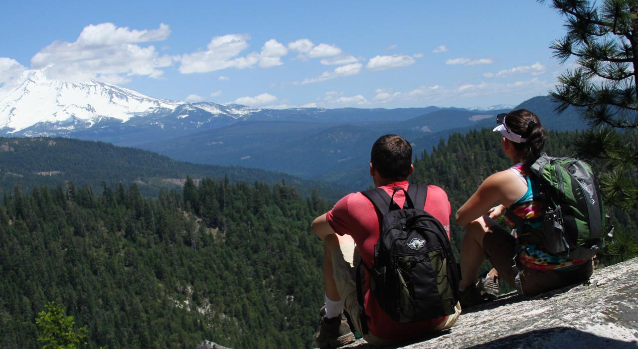 Admiring the view at Castle Crags State Park