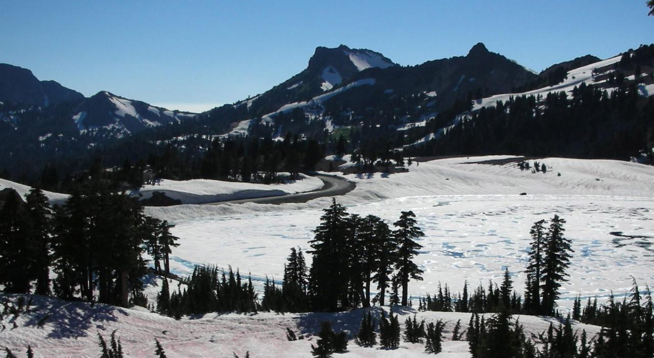 Snowy peaks at Lassen Volcanic National Park