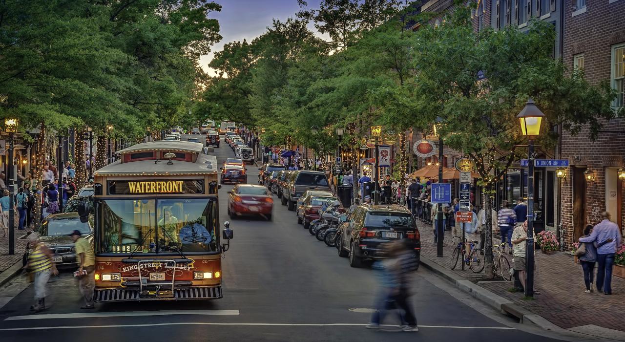 The free King Street Trolley, which runs from the Metrorail Station to the waterfront