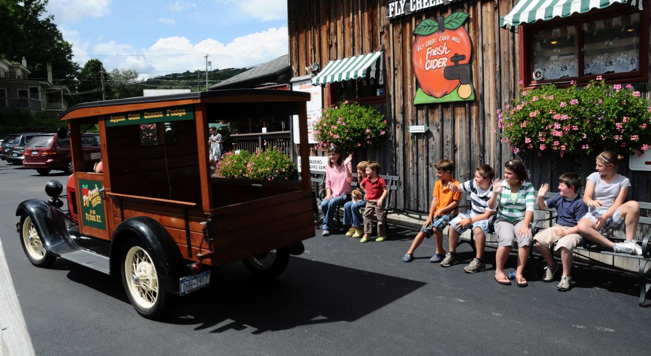 Enjoying a rest at Fly Creek Cider Mill