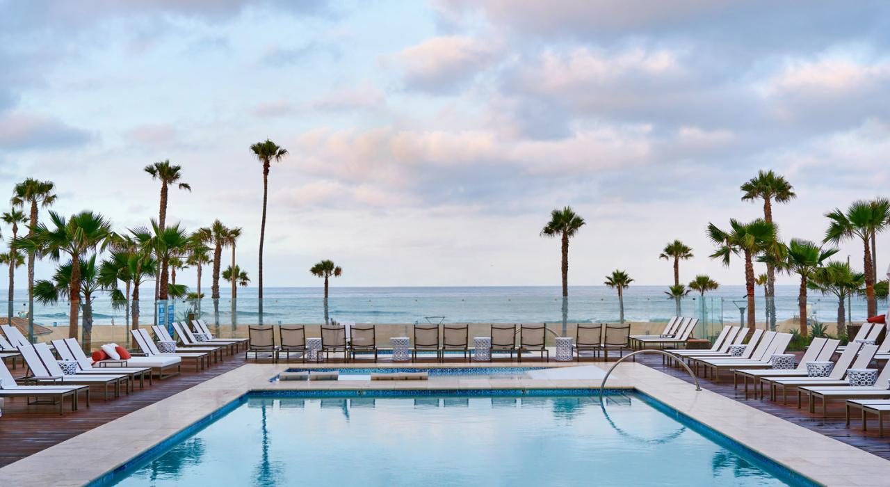 An elegant pool on the beach  