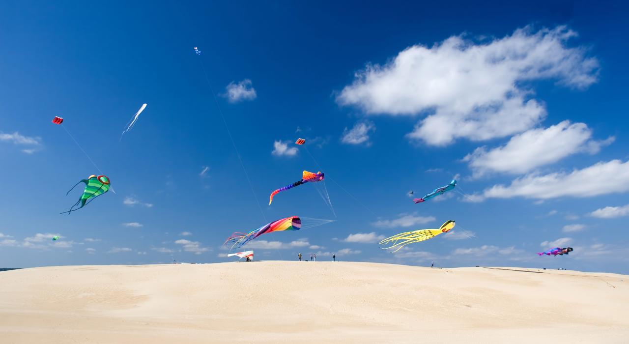 哈特拉斯角沙丘上空飞翔的风筝