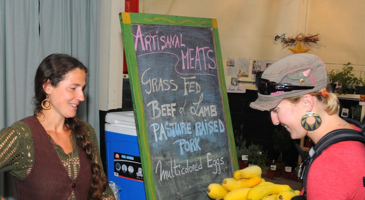 Purchasing fresh, local produce at a Central New York farmer’s market